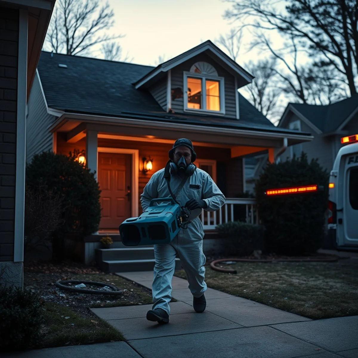 Fire damage restoration crew responding to a house fire in Atlanta, GA